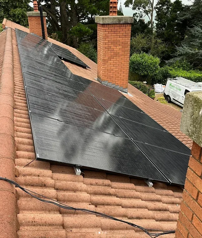 Green-house Solar Energy van on site at a completed solar panel installation