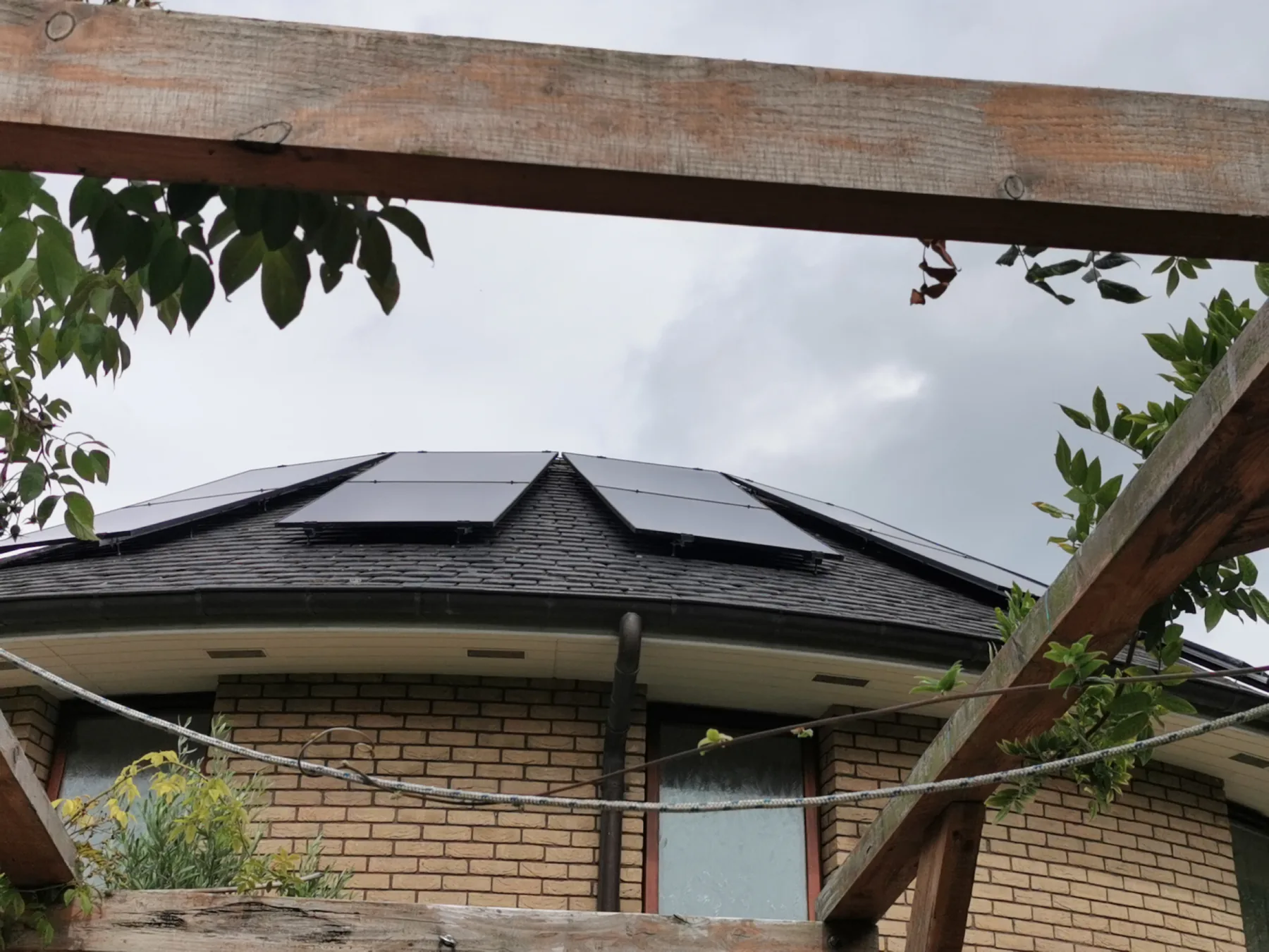 The roofline seen from under the pergola