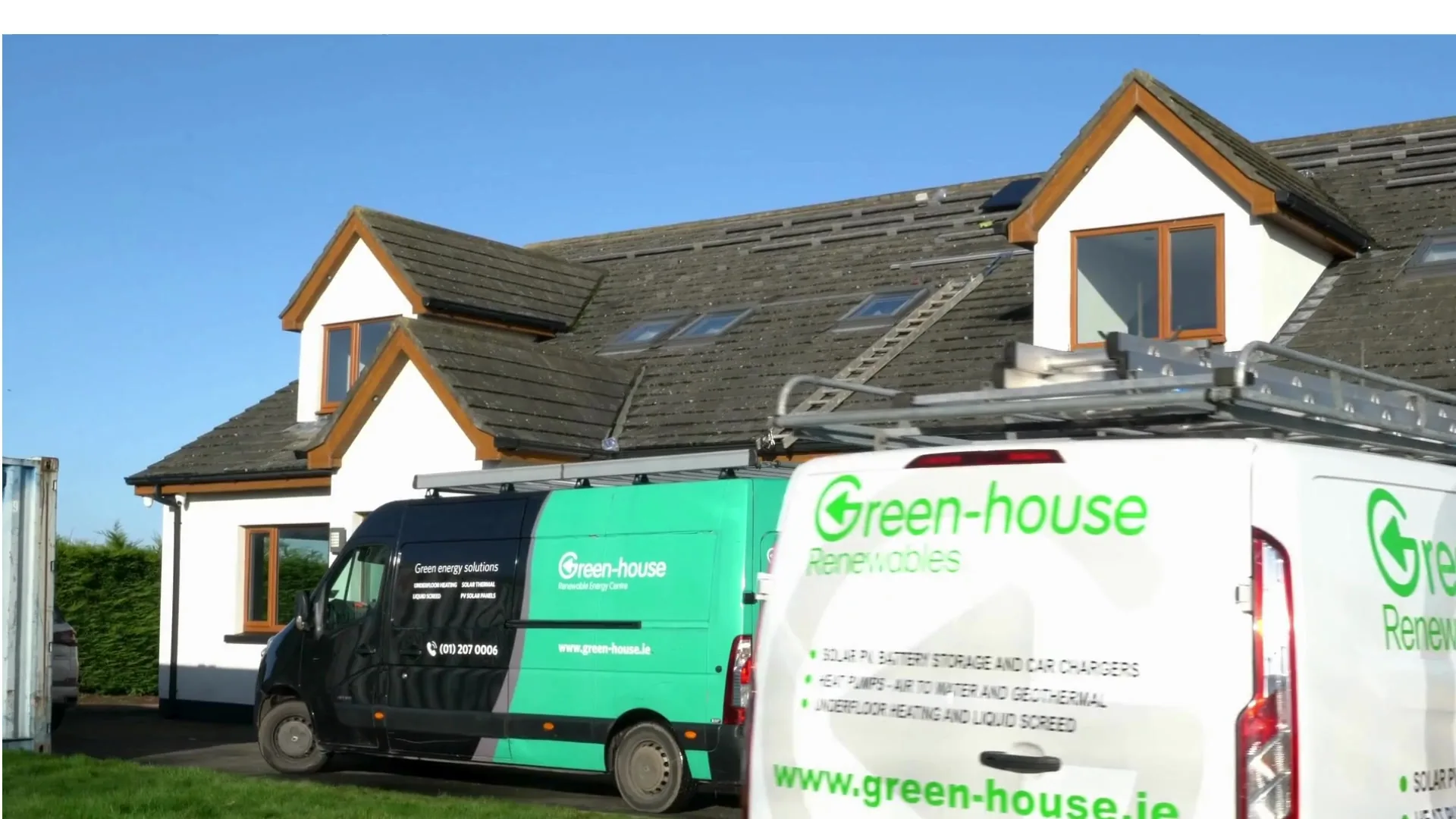 Green-house van at a completed home installation