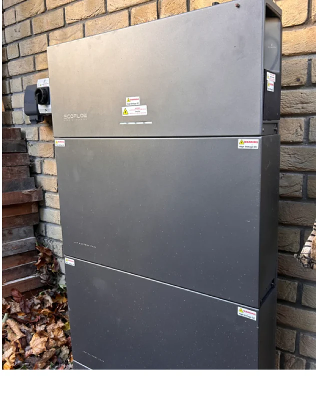 Home battery and inverter mounted on an exterior wall at a Dublin install